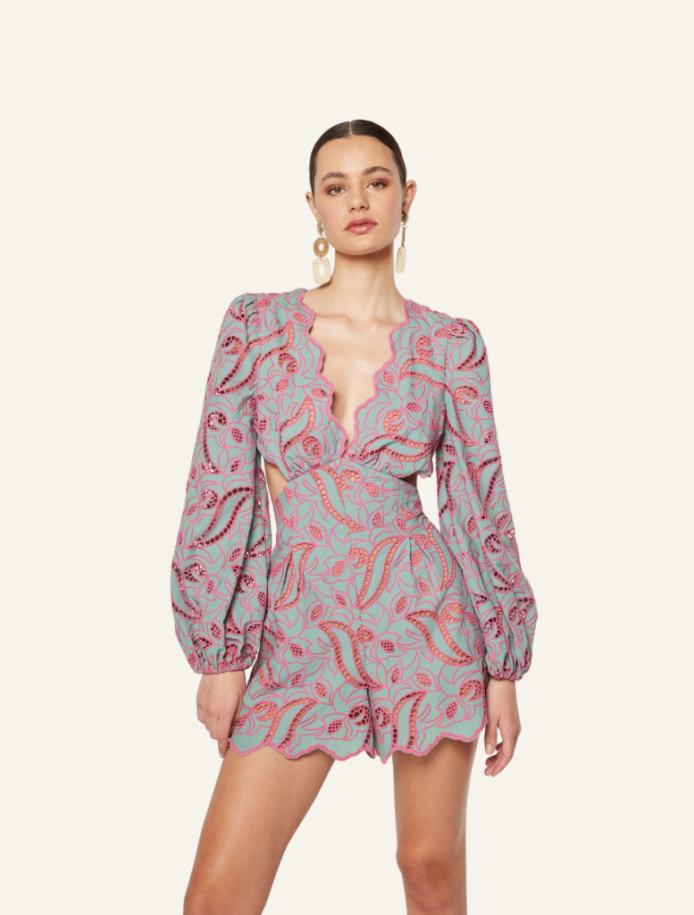 Clothing Prophecy Playsuit - Teal Pink