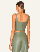 Shirts & Tops Leather Bustier - Hunter Green