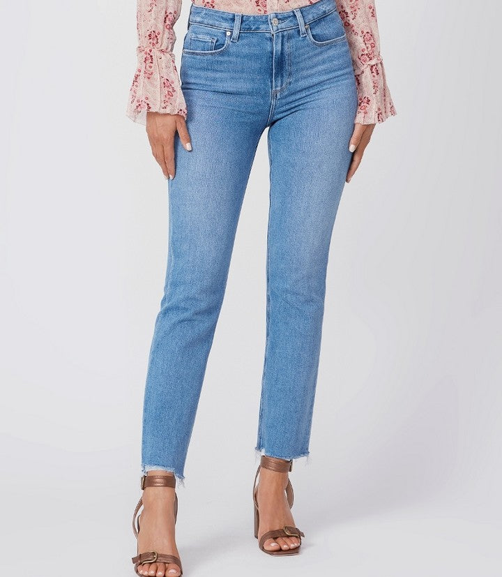 Cindy Raw Hem - Music Distressed | Clothing | brand-PAIGE, Clothing, Denim, High Rise, High Waisted, Jeans, price-$250+, Straight Ankle, Winter | PAIGE