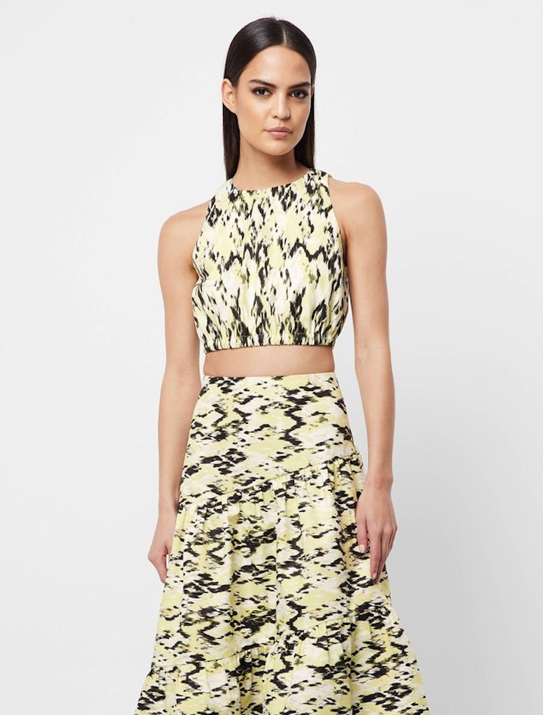 The Resemblance Top - Print | Clothing | brand-Mossman, Clothing, Crop Top, Melbourne Cup, On Sale, price-$50 - $100, Sale, Shirts & Tops, Sleeveless Top, Top, Tops | Mossman