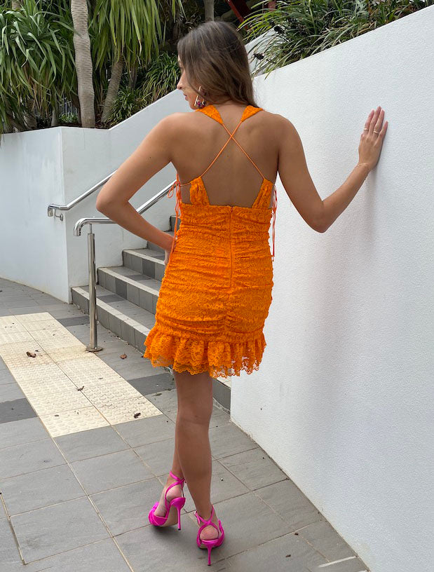 Jamie Mini Dress - Orange - Insurge Clothing