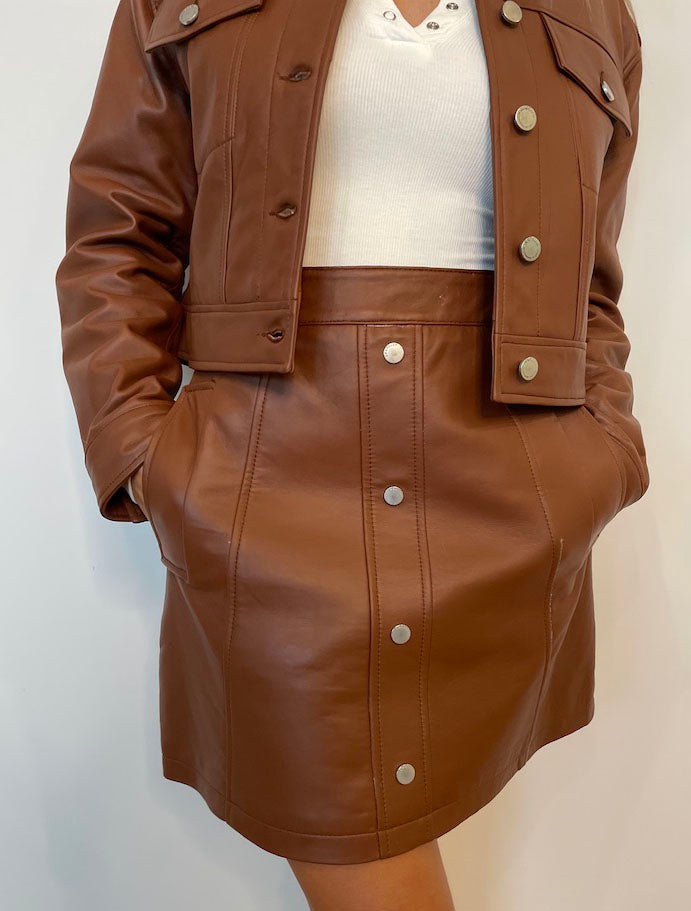 Clothing Blair Leather Mini Skirt - Coco