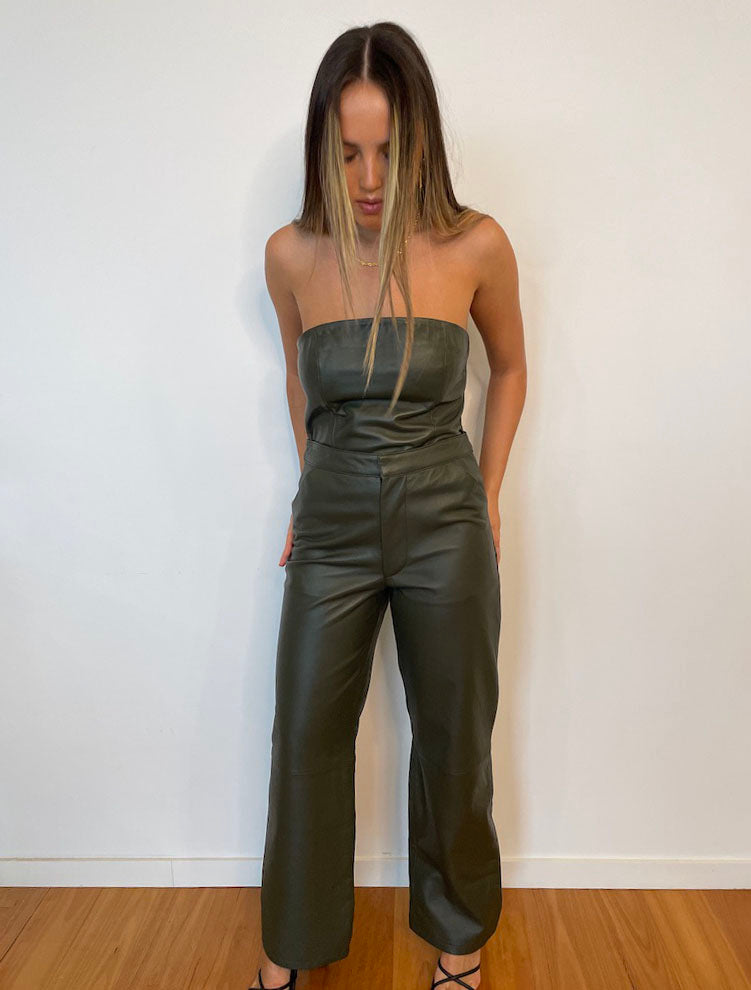 Claudia High Waisted Pant - Forest - Insurge Clothing