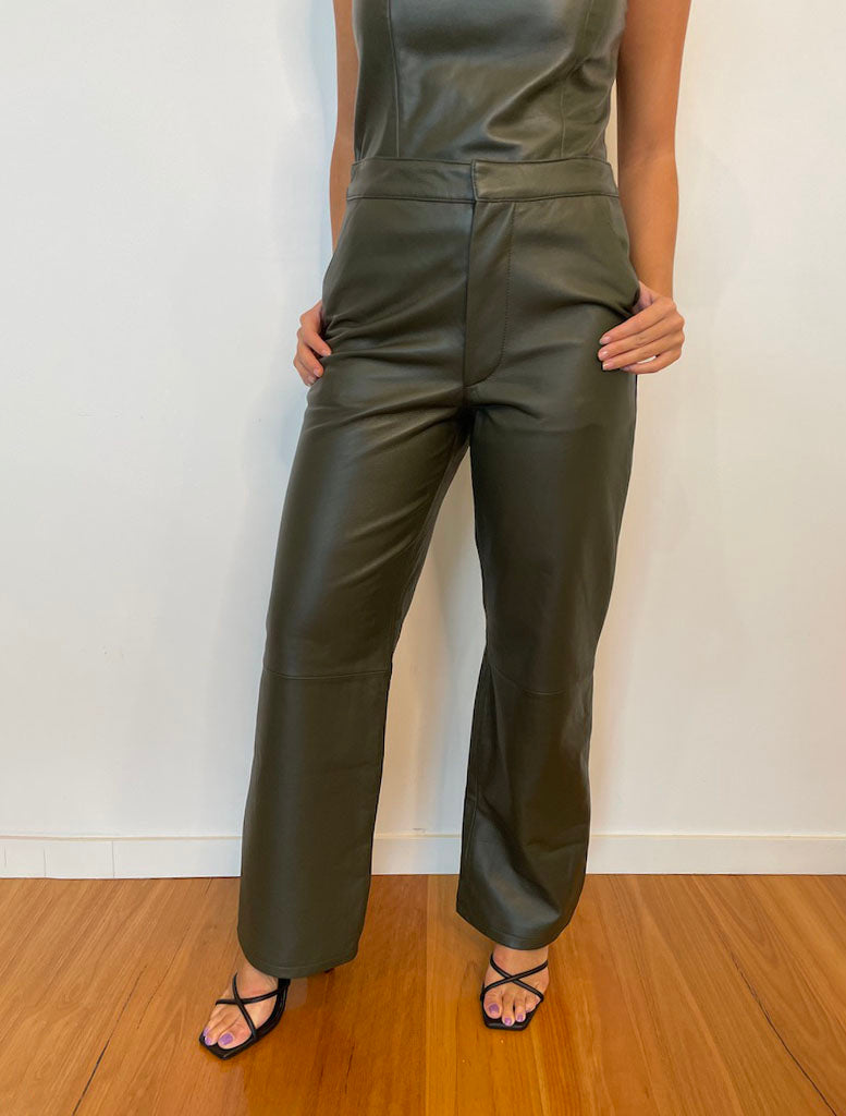 Claudia High Waisted Pant - Forest - Insurge Clothing
