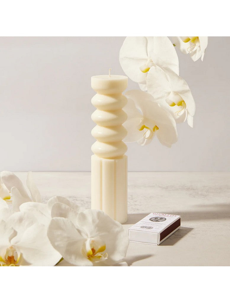 Home Ivy Pillar Candle - Classic White